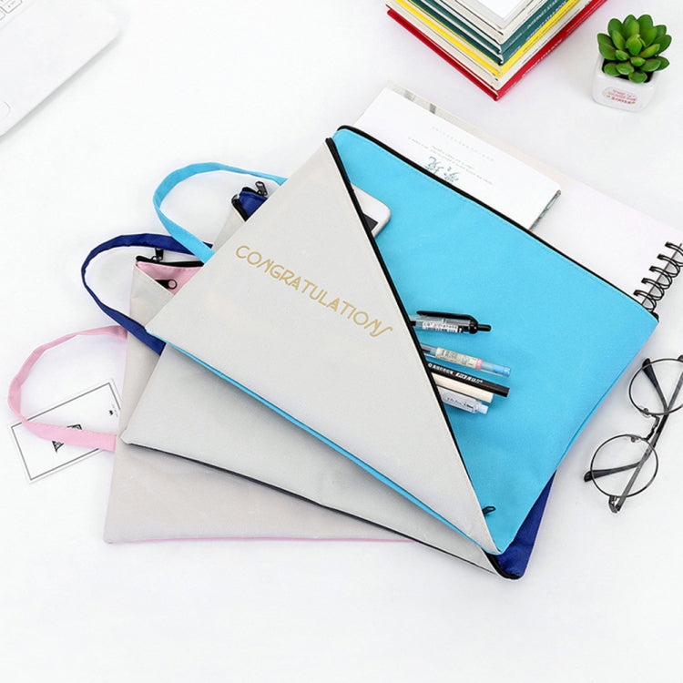 Double Layer Canvas Document File Support Office School Tote Bag Organizer Bag A4 Creative Zipper Storage Bag