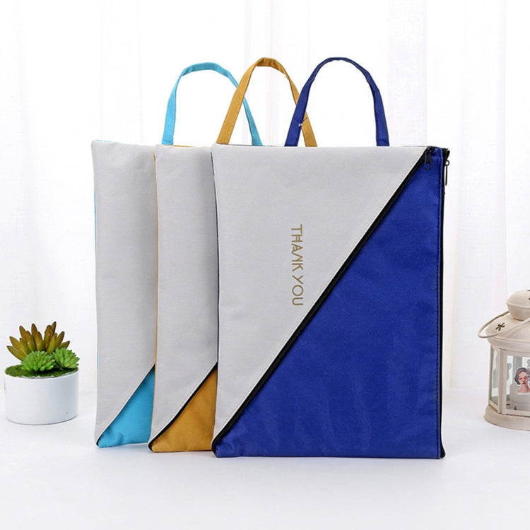 Double Layer Canvas Document File Support Office School Tote Bag Organizer Bag A4 Creative Zipper Storage Bag