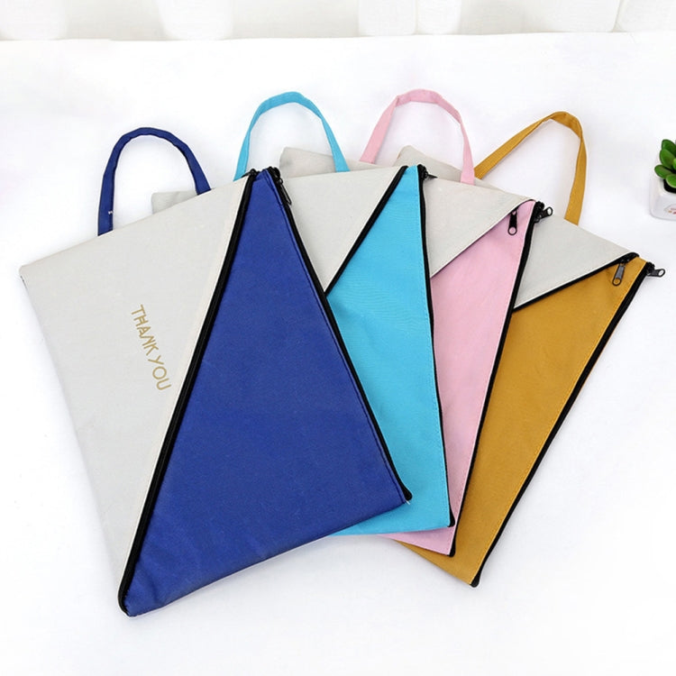Double Layer Canvas Document File Support Office School Tote Bag Organizer Bag A4 Creative Zipper Storage Bag
