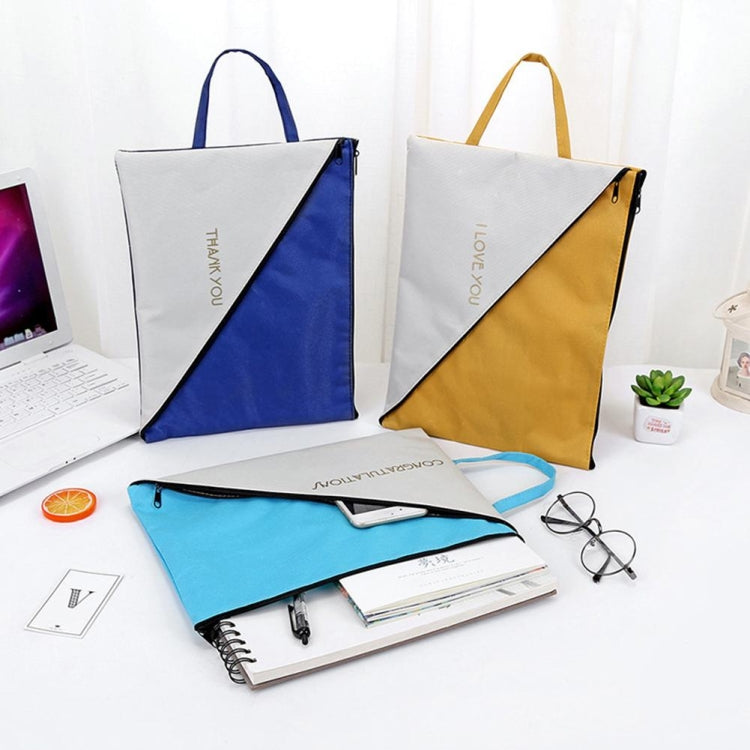 Double Layer Canvas Document File Support Office School Tote Bag Organizer Bag A4 Creative Zipper Storage Bag