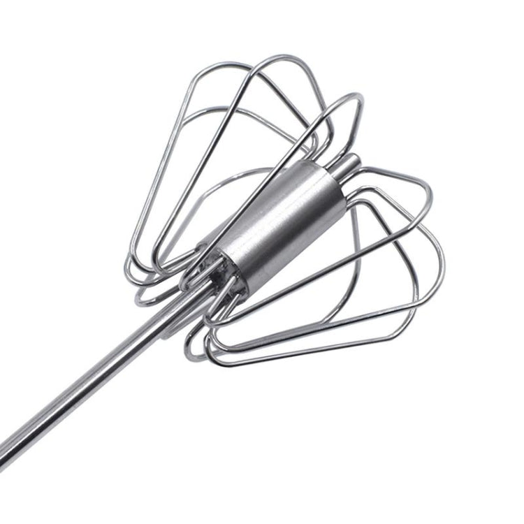 Stainless Steel Semi-automatic Stirring Press Rotary Egg Beater, 30cm, Random Color Delivery