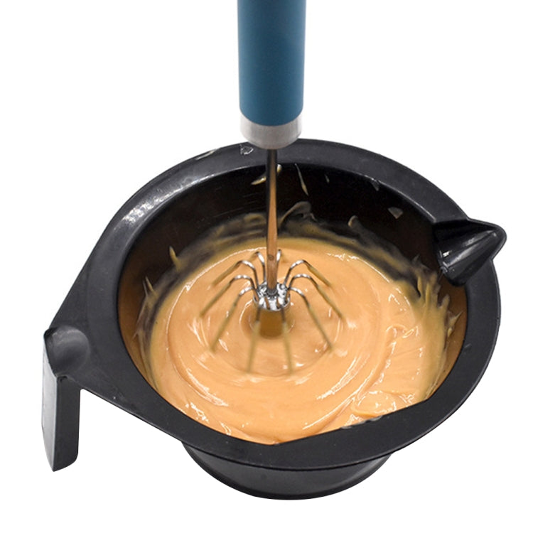 Stainless Steel Semi-automatic Stirring Press Rotary Egg Beater, 30cm, Random Color Delivery