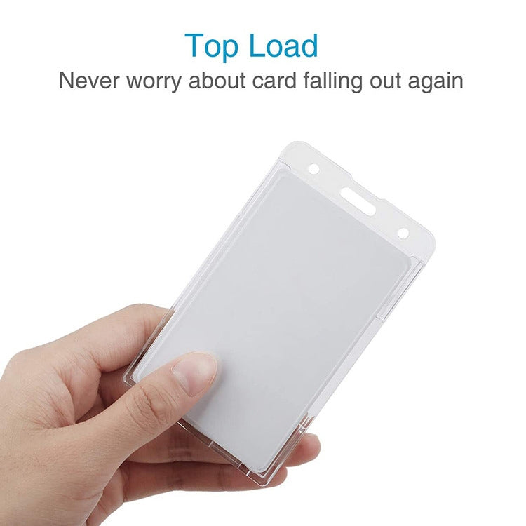 20 PCS Hard Plastic ID Badge Card Holder Integrated Injection Molded Transparent Double-sided Card Holder