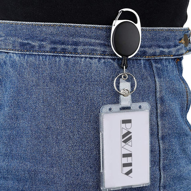 20 PCS Hard Plastic ID Badge Card Holder Integrated Injection Molded Transparent Double-sided Card Holder