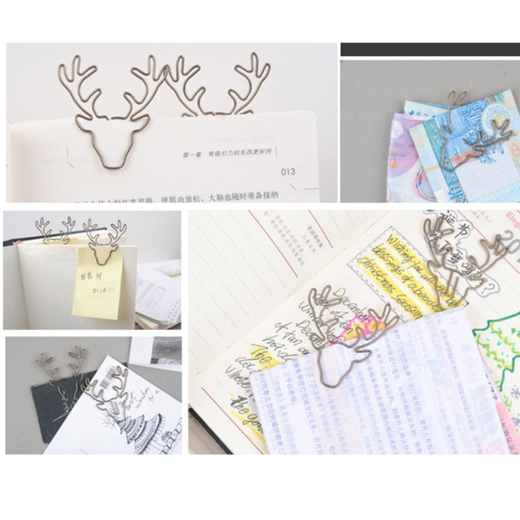 8 PCS/Set Deer Head Paper Clip Shaped Paper Clip Creative Shape Pin Bookmark