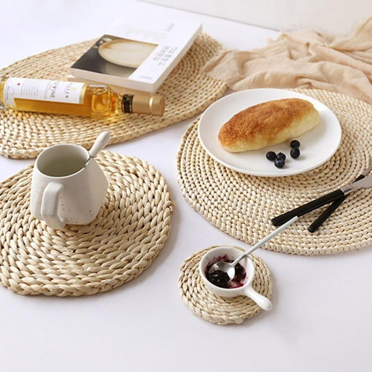2 PCS Non-slip Natural Corn Woven Thickening Insulated Tea Mat Table Heat-resistant Casserole Mat