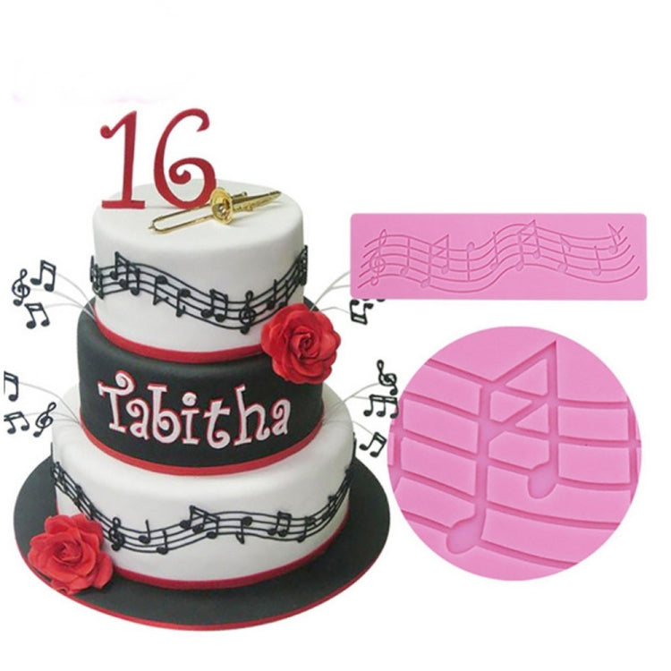 2 PCS Note Cake Decoration Silicone Mould Fondant Cake Tool Baking DIY Mould