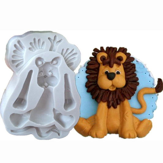 2 PCS 3D Animal Shape Silicone Form Fondant Cake Biscuit Molds