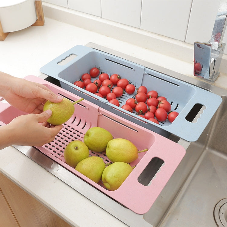 Adjustable Dish Drainer Sink Drain Basket Washing Vegetable Fruit Plastic Drying Rack