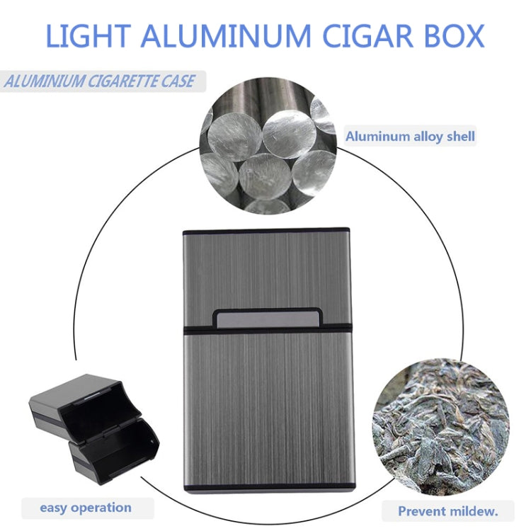 Aluminum Cigar Cigarette Case Tobacco Holder Pocket Box Storage Container Smoking Set