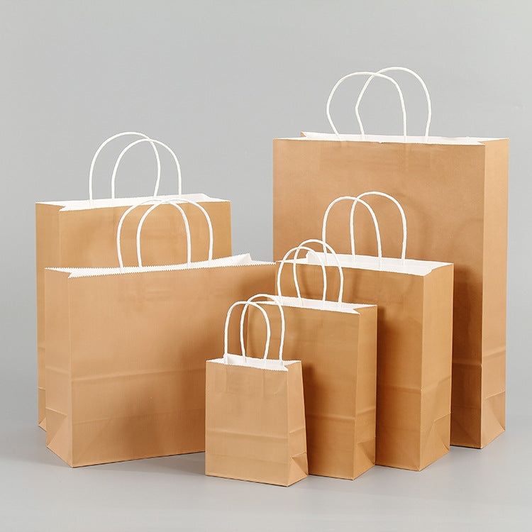 10 PCS Elegant Kraft Paper Bag With Handles for Wedding/Birthday Party/Jewelry/Clothes