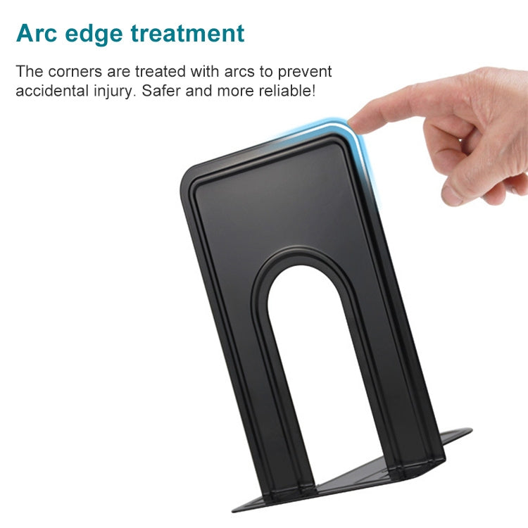 2 PCS Simple Metal Bookend Support Frame Non Slip Book Stand Desktop Organizer