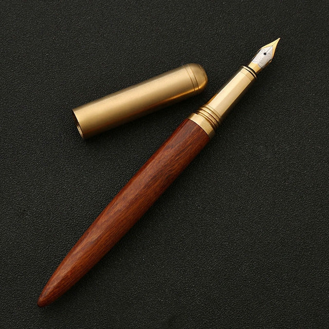 Luxury Wood Fountain Pen School Office Writing Ink Pen Stationery Gifts Supplies