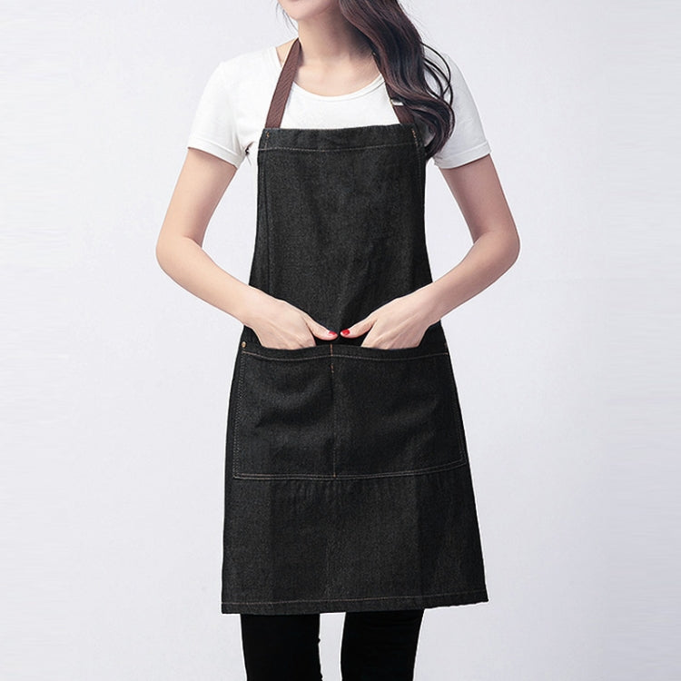 Sleeveless Denim Apron Halter Blue Denim Kitchen Overalls