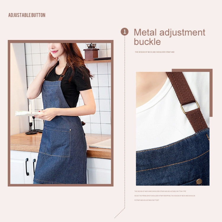Sleeveless Denim Apron Halter Blue Denim Kitchen Overalls