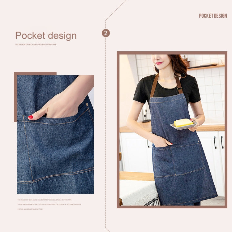 Sleeveless Denim Apron Halter Blue Denim Kitchen Overalls