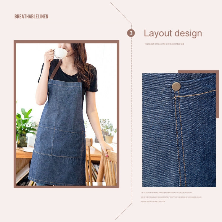 Sleeveless Denim Apron Halter Blue Denim Kitchen Overalls