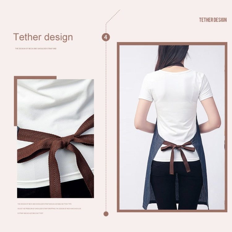 Sleeveless Denim Apron Halter Blue Denim Kitchen Overalls