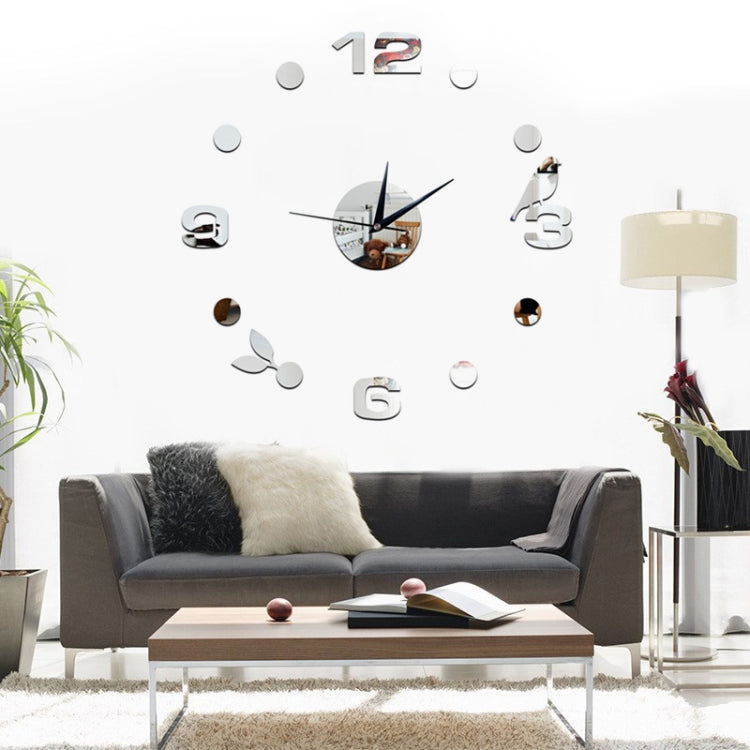 Art Wall Clock Background Wall Stickers TV Wall Stickers 3D Bird Leaves Wall Clock Home Accessories
