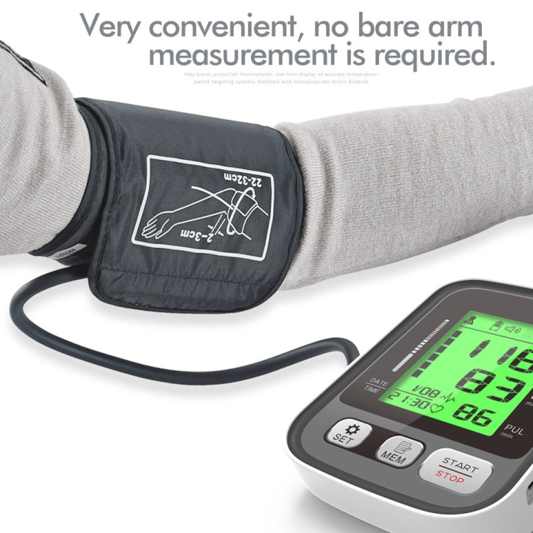 JZ-256A Tri-Color Backlight Automatic Upper Arm Sphygmomanometer Home Electronic Sphygmomanometer