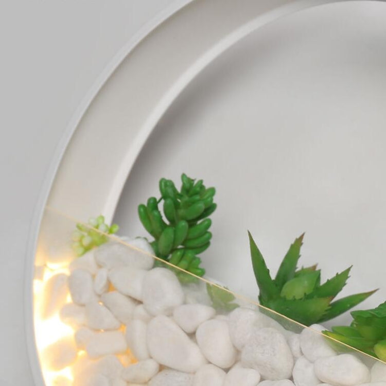 Living Room Background Wall Bedroom Bedside Round Succulent Garden Decorative Wall Lamp