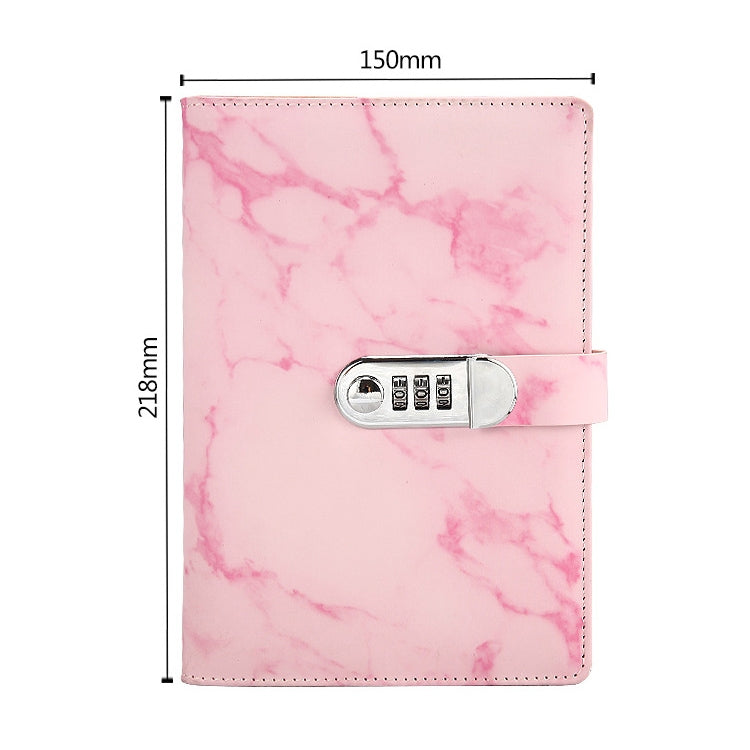 A5 Marble Texture Retro Password Lock Notebook Multifunctional Student Handbook Notepad