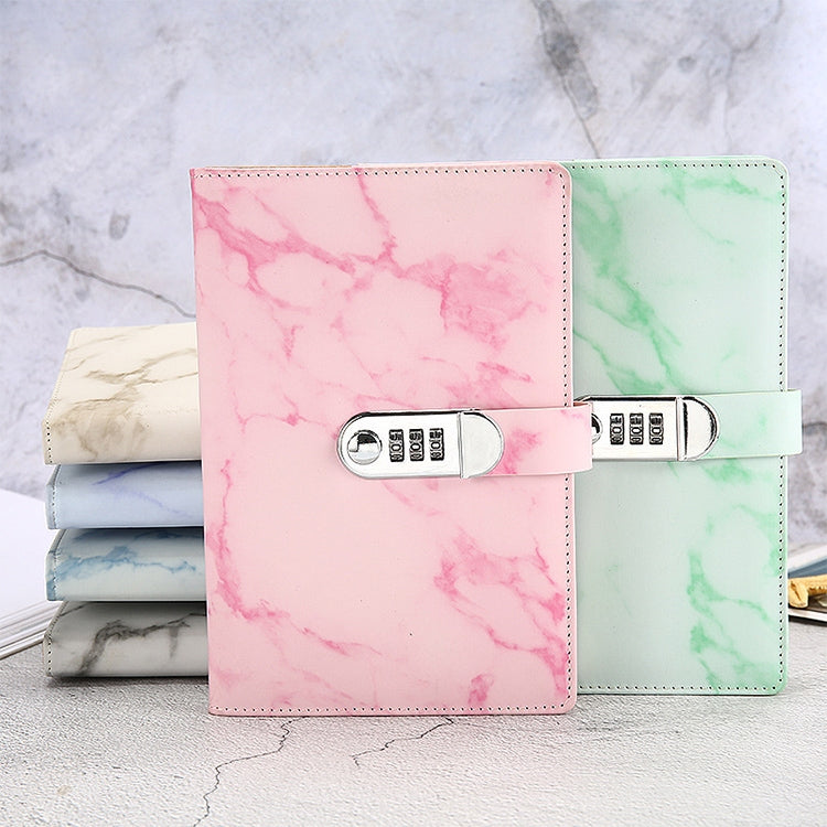 A5 Marble Texture Retro Password Lock Notebook Multifunctional Student Handbook Notepad