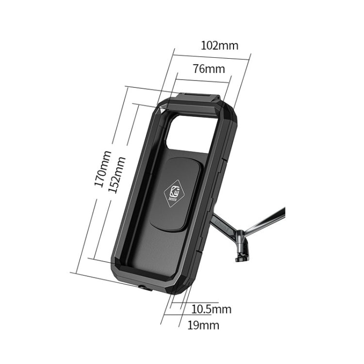 Kewig Bicycle Motorcycle Rearview Mirror Waterproof Box Touch Screen Phone Holder