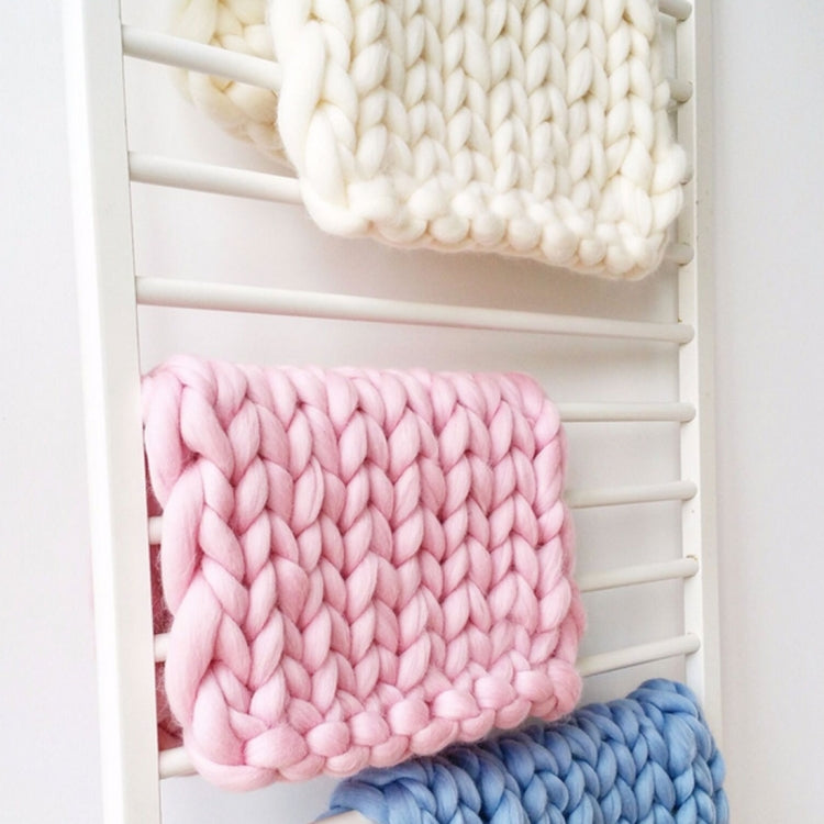 Soft Newborn Photography Prop Chunky Knit Blanket  for 100 Days Milestone