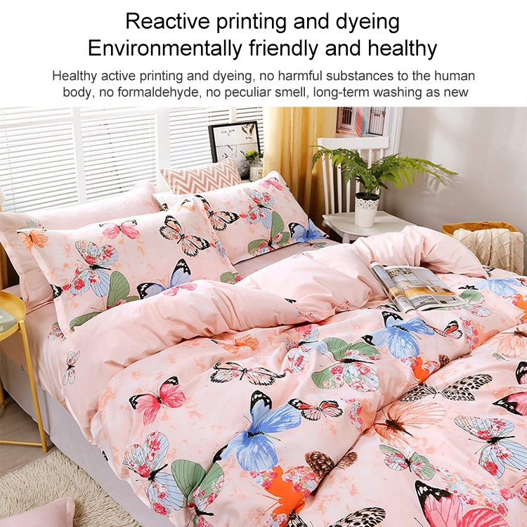4pcs / Set Printing Bedding Set Bed Sheet  Pillowcases Cover