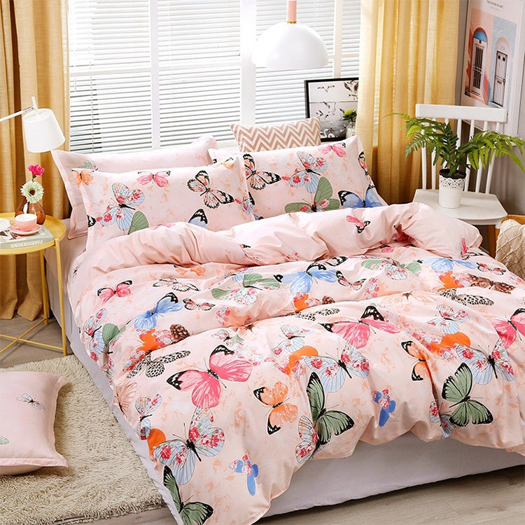 4pcs / Set Printing Bedding Set Bed Sheet  Pillowcases Cover