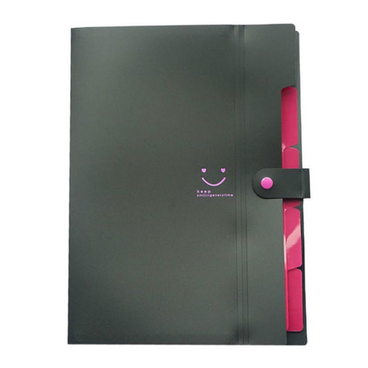 Candy-colored Smiling Face Multi-layer Portfolio Pouch Plastic Information Book File Folder