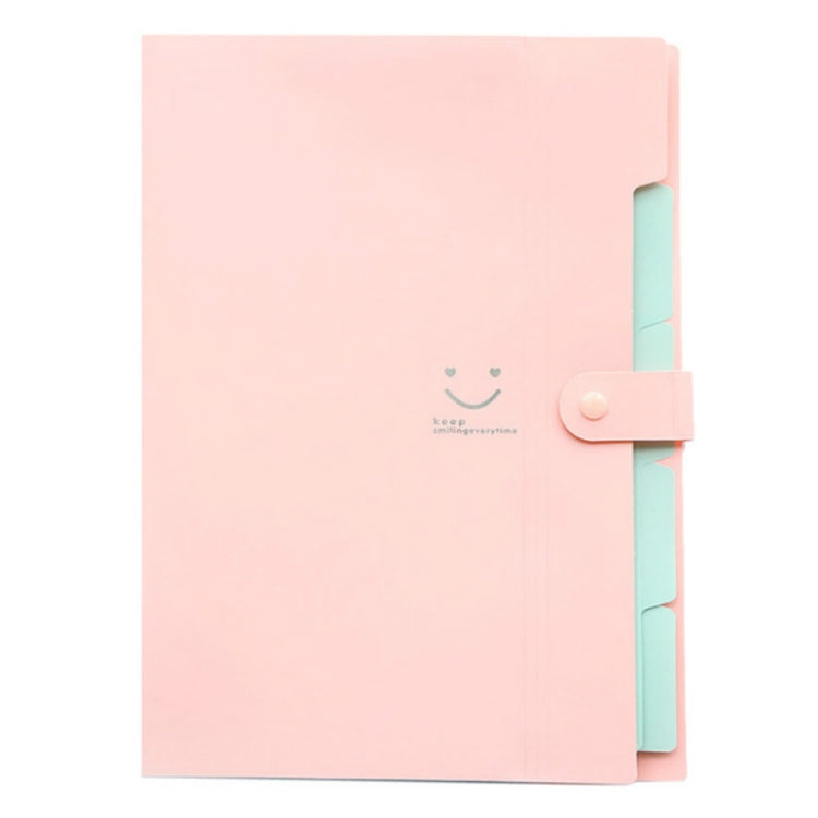Candy-colored Smiling Face Multi-layer Portfolio Pouch Plastic Information Book File Folder