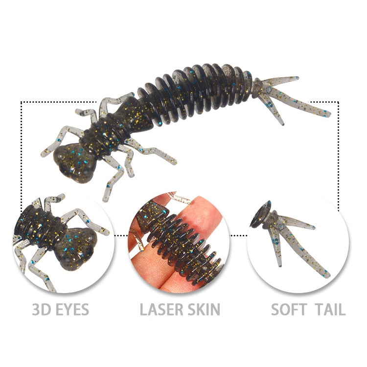 15 PCS 8-color Larvae Silicone Soft Bait Lure Bait