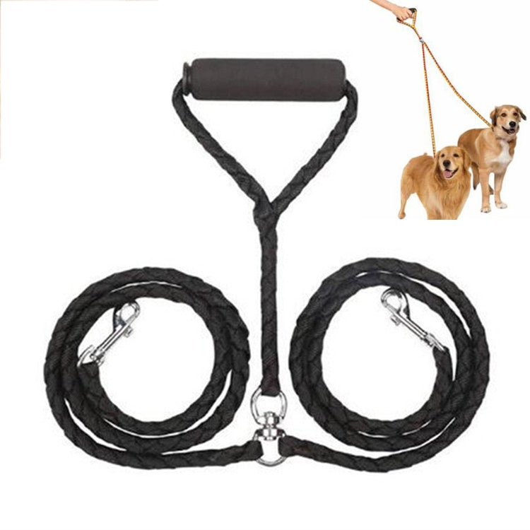 Double Dog Leashes Anti-winding Pet Traction Rope