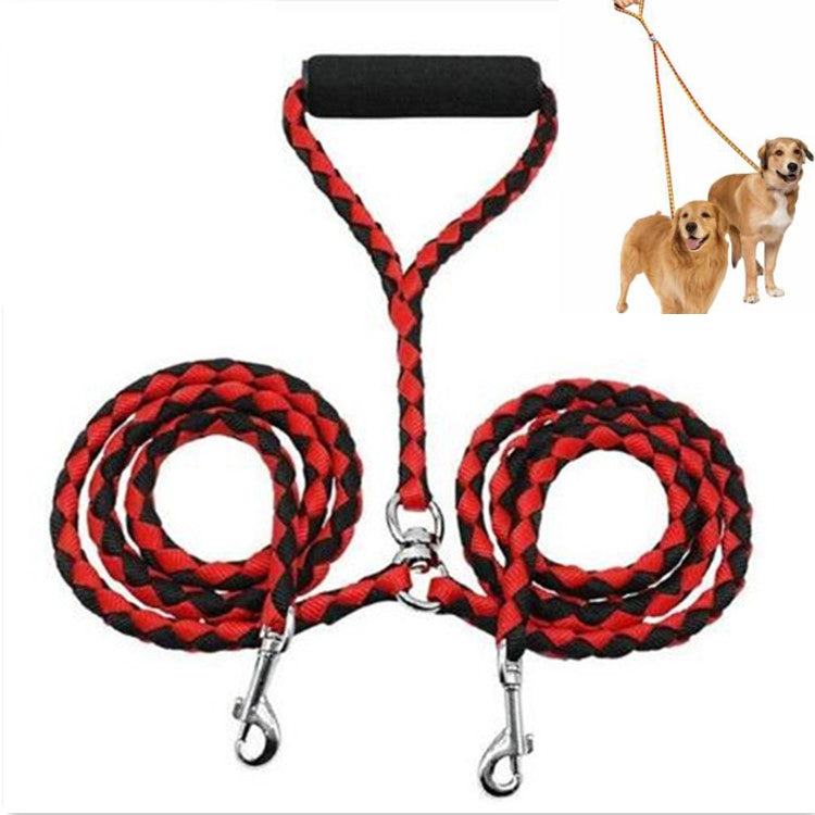 Double Dog Leashes Anti-winding Pet Traction Rope