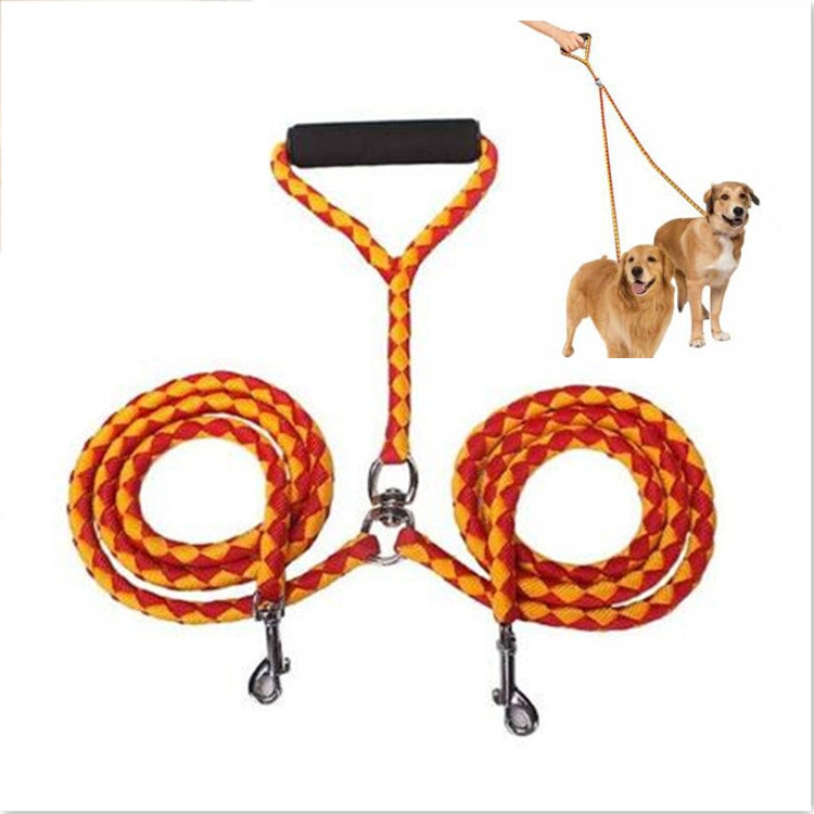 Double Dog Leashes Anti-winding Pet Traction Rope