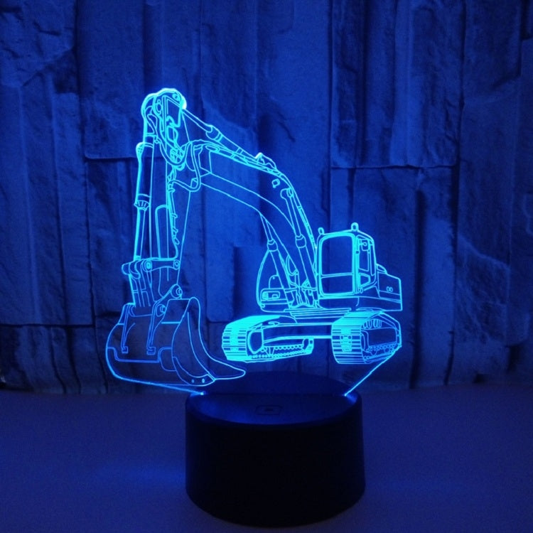 3W Excavator 3D Light Colorful Touch Control Light Creative Small Table Lamp