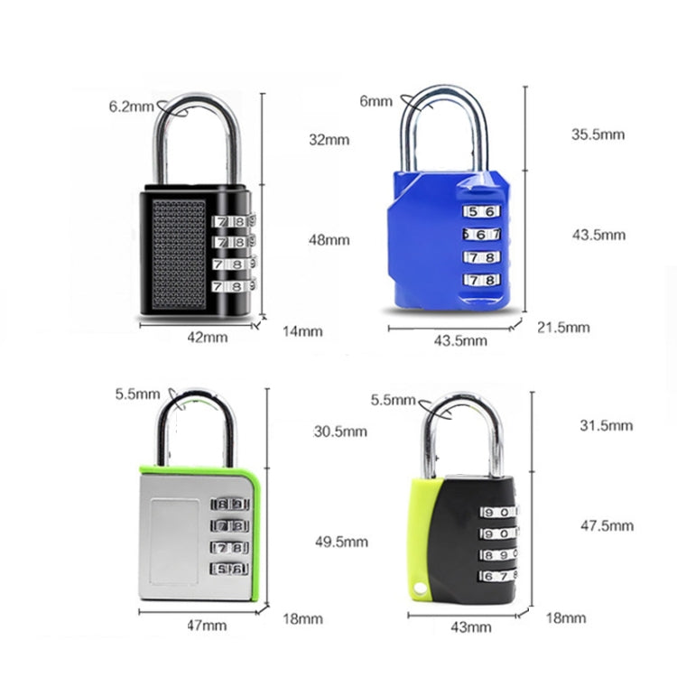 Four Digits Combination Lock Lluggage Gym Anti-theft Padlock