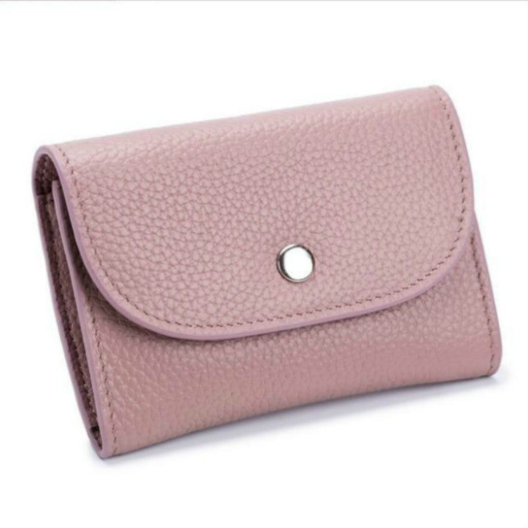 Short Mini Slim Top-grain Leather Wallet Card Bag Zip Coin Pocket