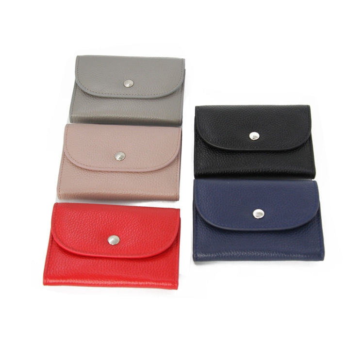 Short Mini Slim Top-grain Leather Wallet Card Bag Zip Coin Pocket