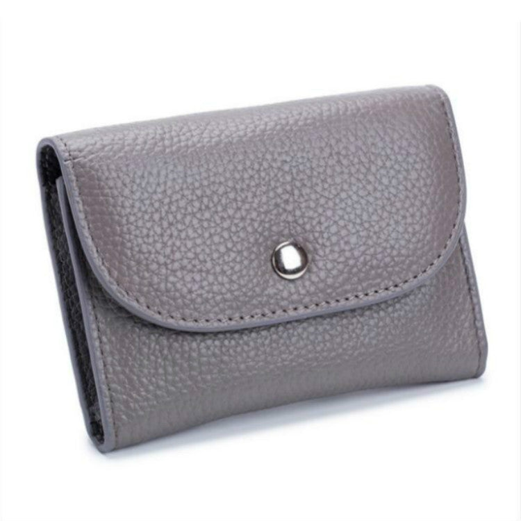 Short Mini Slim Top-grain Leather Wallet Card Bag Zip Coin Pocket