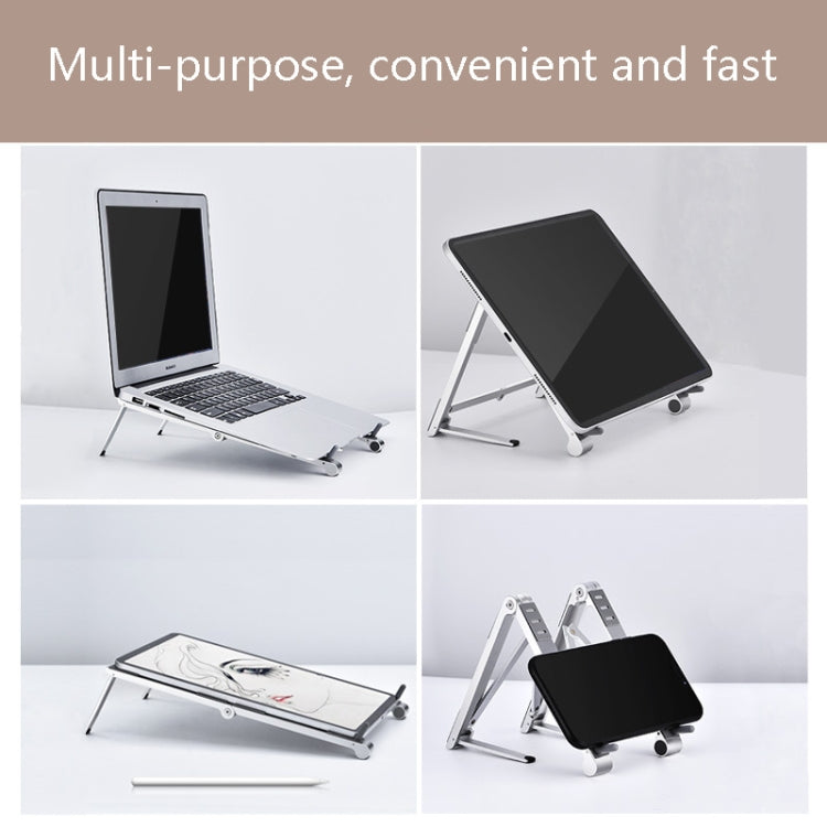 Oatsbasf 03040 Metal Mini Notebook Stand Aluminum Alloy Computer Cooling Folding Bracket