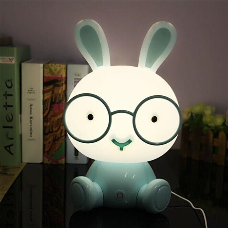 Fashion Cute Cartoon Rabbit LED 3-modes Dimming Touch Control Bedside Lamp, US Plug