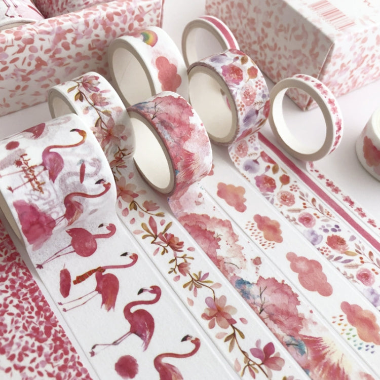 8 Roll / Box Paper Tape Basic Handbook Material Set Small Fresh Girl DIY Decorative Tape Antique Hand Account Sticker