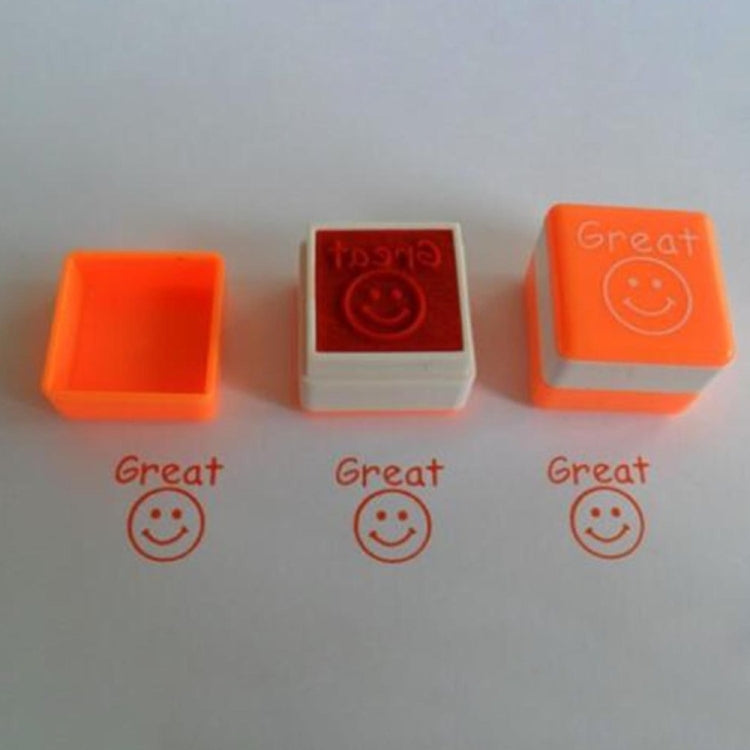 24 PCS / Box Teacher Comments Cartoon Plastic Square Stamps Colorful Pattern Children Toy Stamps