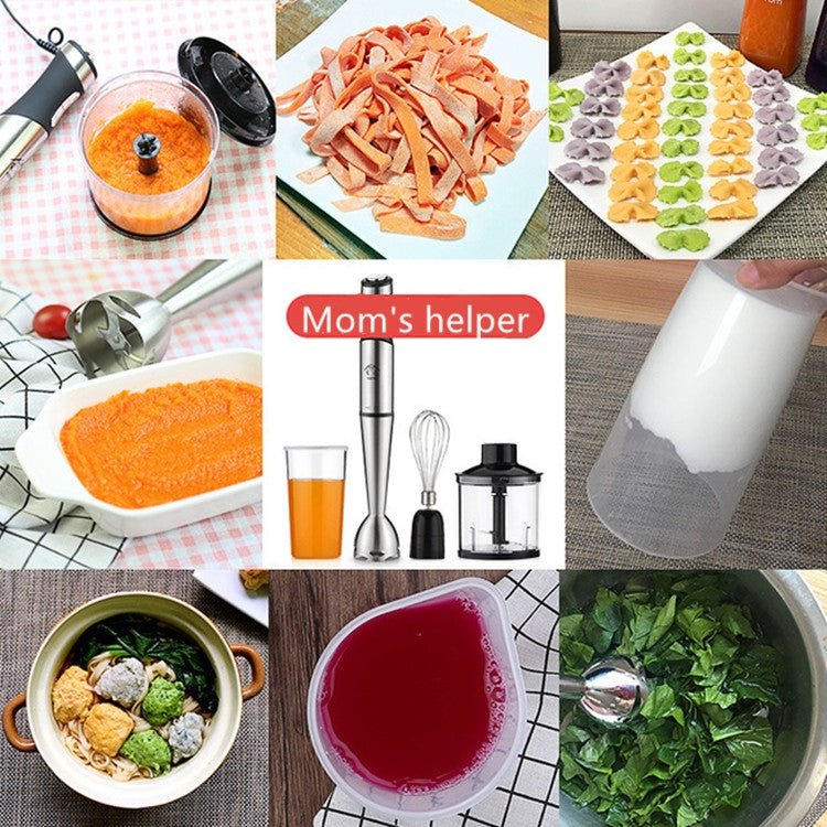 Multifunctional Food Processor Handheld Blender Detachable Magic Stick 5-speed Variable Speed Stainless Steel Cooking Stick, CN Plug