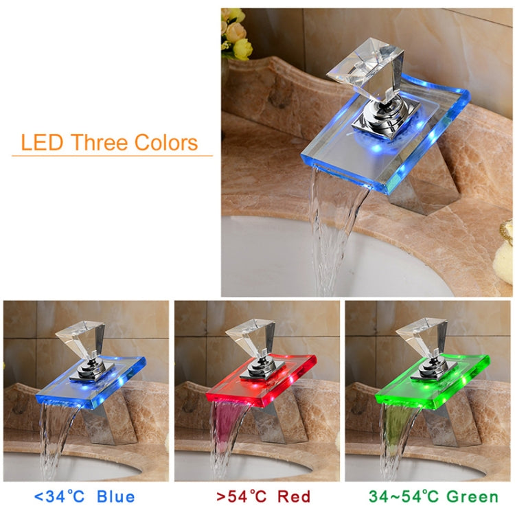 LED Waterfall Faucet Colorful Temperature Control Color-changing Anti-scalding Faucet