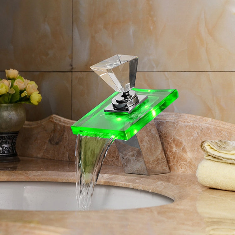 LED Waterfall Faucet Colorful Temperature Control Color-changing Anti-scalding Faucet