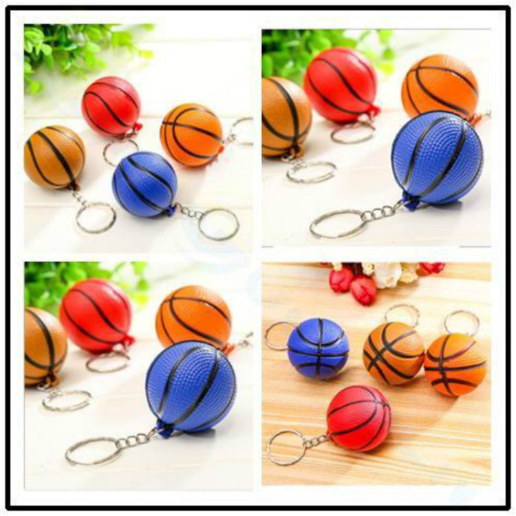 5 PCS Plastic Mini Basketball Keychain Men Car Key Ring Sports Souvenir Holiday Gift Random Color Delivery